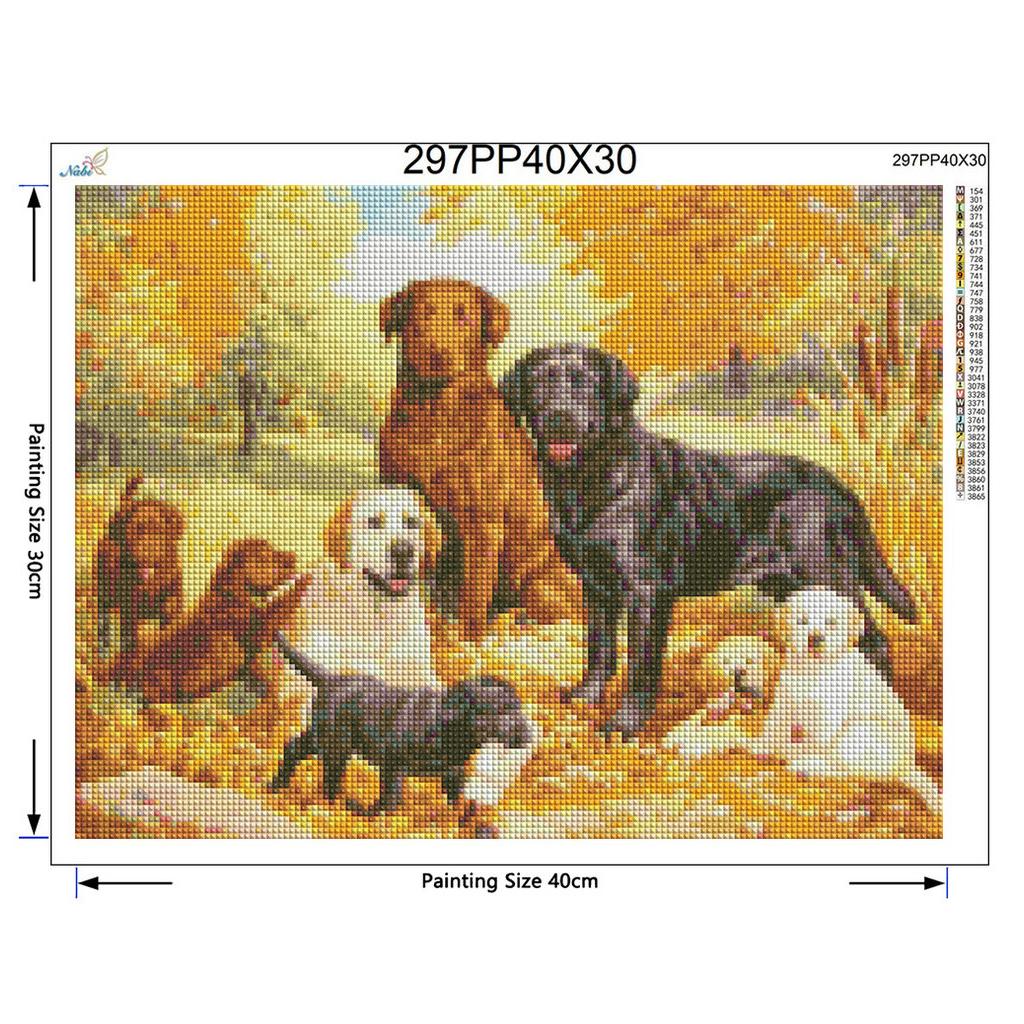 Diamond Embroidery 5D DIY Diamond Painting Dog Family Forest Animal  Cross Stitch Rhinestone