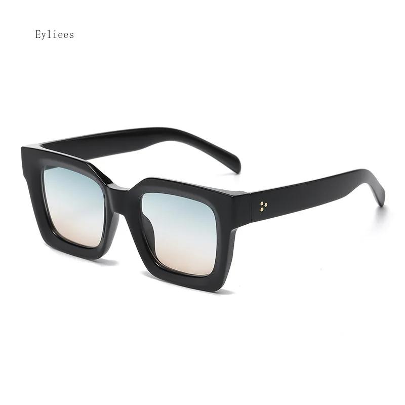 Новые Модные Женские Роскошные Квадратные Солнцезащитные Очки Женские Винтажные Большие Солнцезащитные Очки Женские Большая Оправа Uv400 Защита Черные