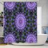Фиолетовая мандала шторка для душа: Цветочный декор для ванной комнаты, украшение для дома, настенный принт для ванной комнаты 72 x 78 дюймов (183смx200см)