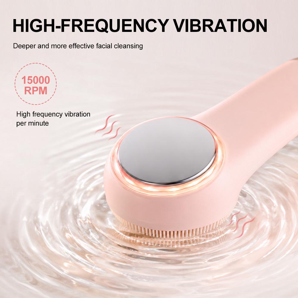 Silicone Facial Cleansing Brush Skin Tightening Facial Beauty Brush With Heat Cold Compress Szczotka Do Oczyszczania Twarzy