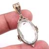 Натуральный кристаллический кварц, драгоценный камень 925, твердое серебро, двухцветный кулон 1,75 дюйма, C1h65