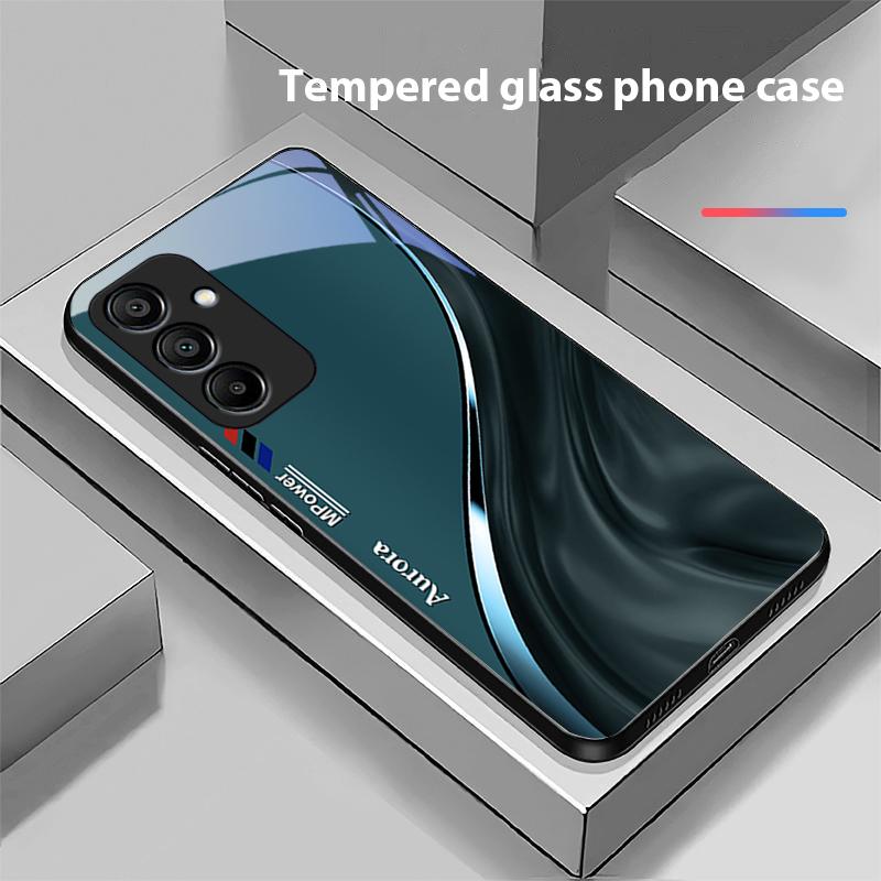 Чехол для телефона из черного закаленного стекла с рисунком «Водный поток» для Samsung Galaxy A15 5G 54 4G 51 50 24 35 90 71 12 51 53 52S 80 22 34