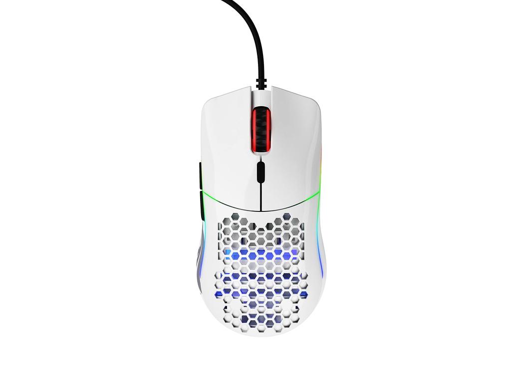 Glorious Model O Wired Gaming Lightweight 6 Programmable USB White Mouse, RGB, Buttons, Mouse, (58g)