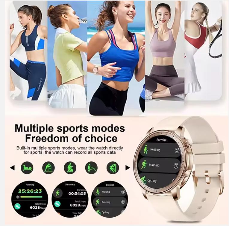 2025 Smartwatches Woman Track Map Bluetooth Call Heart Rate Monitoring IP67 Waterproof Sport Fitness Electronic Watches