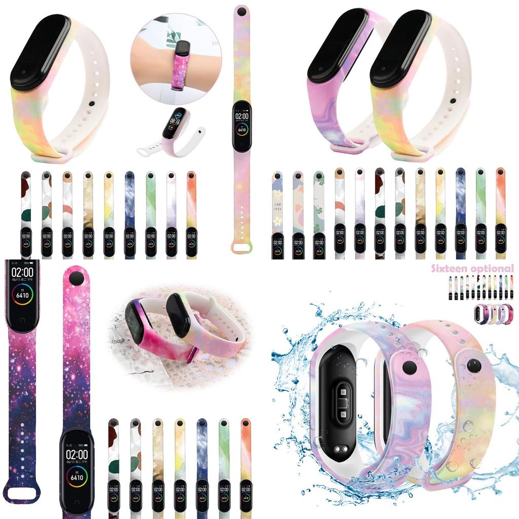 Creative Graffiti Design Silicone Band For Xiaomi Mi Band 3/4/5/6 Watch Replacement Comfortable And Adjustable