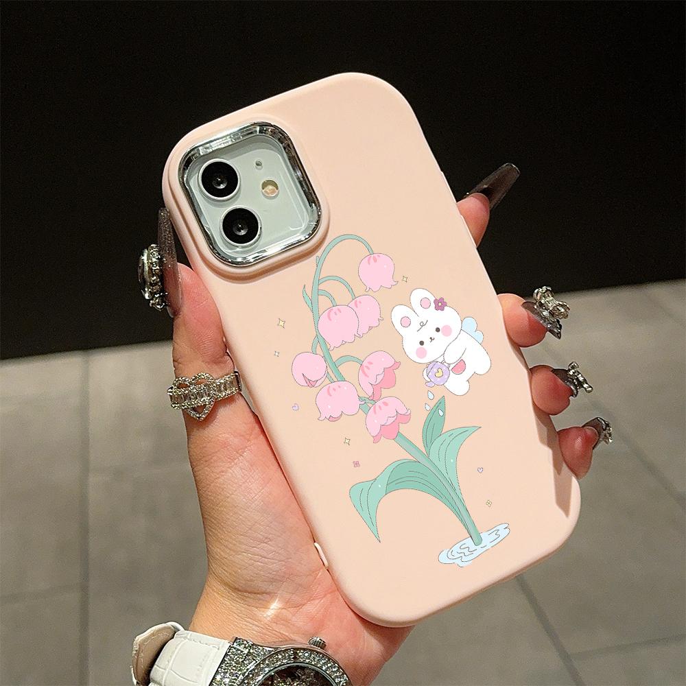 Solid Color Silver Edge Lens Soft Liquid Silicone Shockproof Phone Case for iPhone Samsung Huawei Honor Xiaomi Redmi OPPO Realme Vivo Infinix Tecno