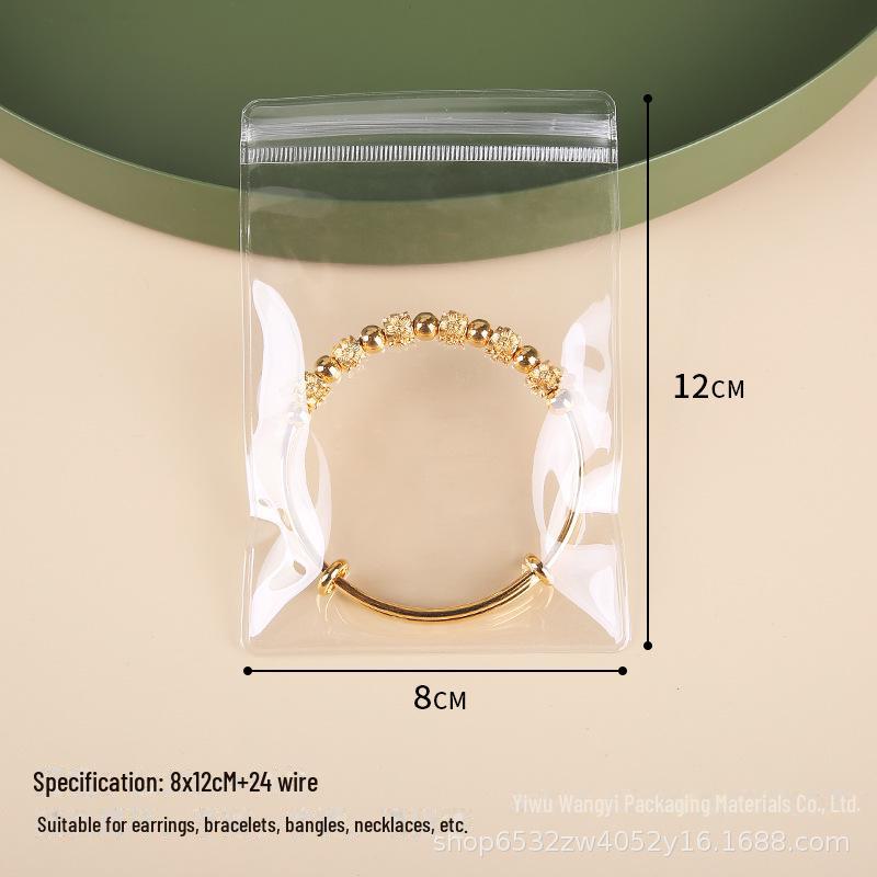 Плотный ПВХ прозрачный мешок для хранения ювелирных изделий с застежкой-молнией - антиокислительный для сережек
