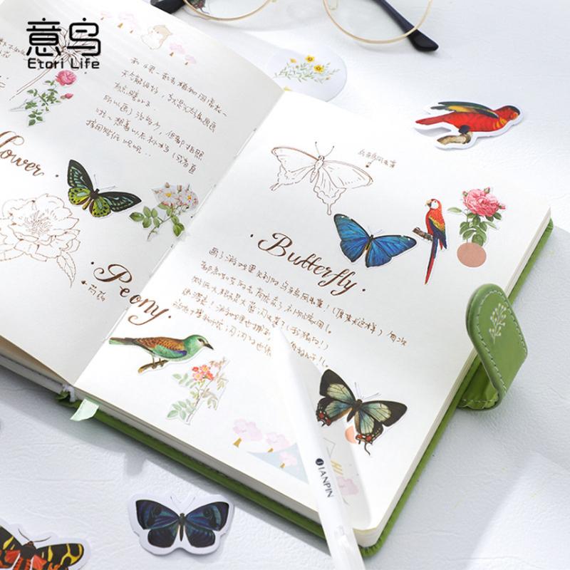 46pcs/box Cute Bird Stickers Boxed Mini Paper Sticker Animal Decoration Scrapbooking Label Sticker Notebook Phone Case Decor