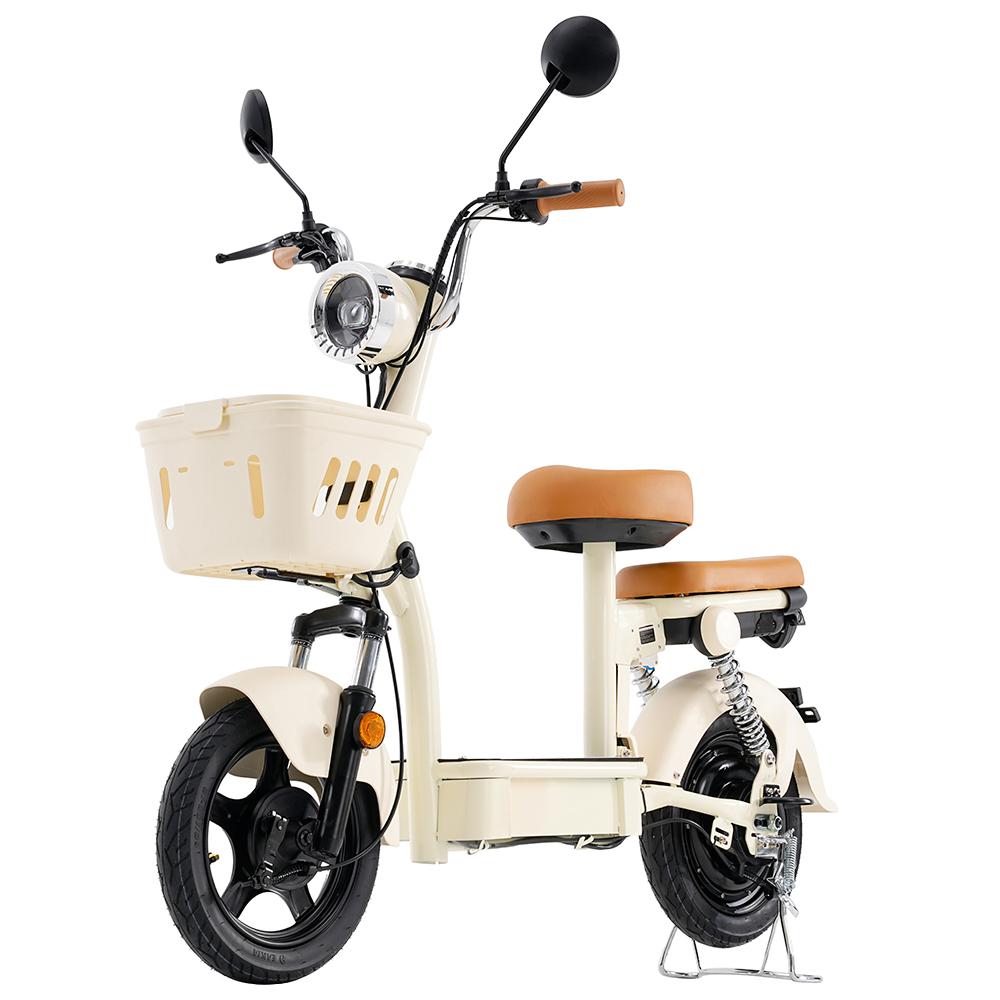 Electric Scooter iScooter Y16 14" 1200W Motor LCD DIsplay Soft Seat Cushion 48V 20AH Fully Suspended Adult Electric Scooter With NFC Card Beige
