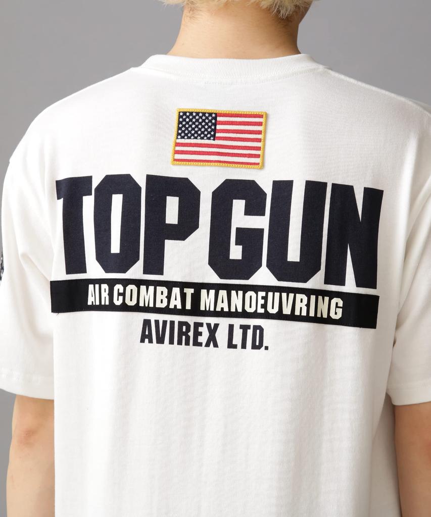 AVIREX ФУТБОЛКА С ПАТЧЕМ И ПРИНТОМ TOP GUN мужская 2XL 030 белая 783-3934013