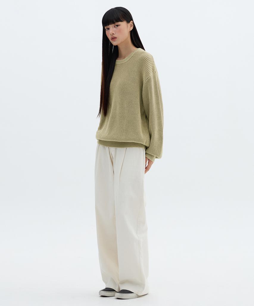 FILLUMINATE Washed Hazzi Round Knit - Beige