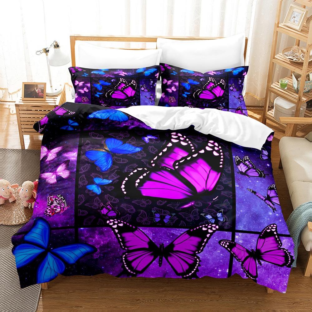 Комплект постельного белья с бабочками 3D для женщин и девочек, пододеяльники и наволочки, роскошные покрывала для двуспальных и больших кроватей, подарки