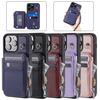Premium Wallet Leather Case with Zipper Credit Card Holder RFID Blocking Shockproof Cover Wrist Strap For iPhone 11 12 13 14 15 Pro Max Ultra Samsung