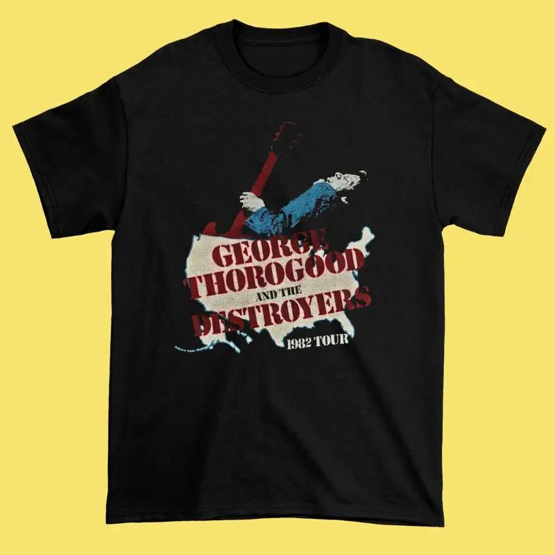 George Thorogood 1982 Tour Concert Fans Black All Size T Shirt Ng3114