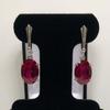 Natural Certified 925 Sterling Silver 6 Ct Ruby Earrings For Wife/Fiance/Mother