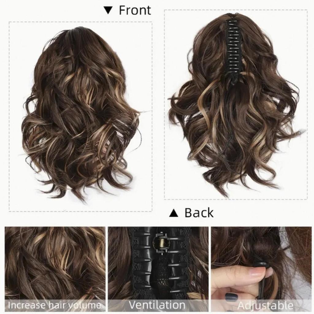 Накладной хвостик с зажимом для волос в виде конского хвоста, натуральный волнистый синтетический шиньон для женщин на каждый день