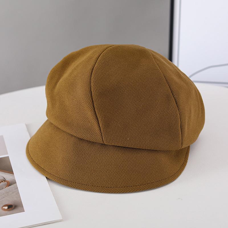 Octagonal hat children autumn and winter versatile fashion solid color bucket hat new face small simple painter newsboy hat tide