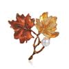 Blucome Высококачественная брошь «Кленовый лист» Роскошная медная брошь для женщин Свадебная вечеринка Хиджаб булавки AVE