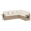 VidaXL Salon de Jardin avec Coussins 6 pcs, Canapés de Terrasse, Ensemble de Meubles de Patio, Mobilier d'Extérieur, Beige 3252545