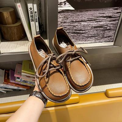Летние повседневные туфли на платформе-маффине, женские осенние новые плетеные туфли на шнуровке, ретро, дышащие