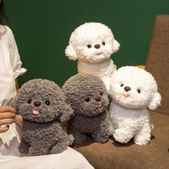 Милая плюшевая кукла-собачка 20/30 см, реалистичный мягкий пушистый набивной щенок с игривым язычком, компаньон для путешествий, подарок для мальчиков и девочек