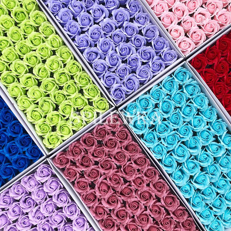 Spilewka 3-Layer Rose with Curly Petals Fake Flowers Heads Wedding DIY Gift Box Valentine's Day Home Decor Artificial Flower