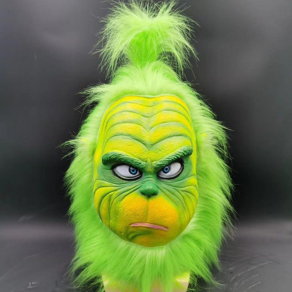 New Christmas Green Monster Mask Christmas Monster Latex Headgear Grinch-themed holiday party props