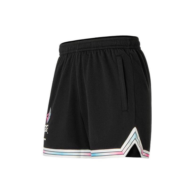 Баскетбольные шорты Li Ning Sports SS22 Color Block Striped Training Breathable Basketball Shorts Men Shorts Black AKSS365-1
