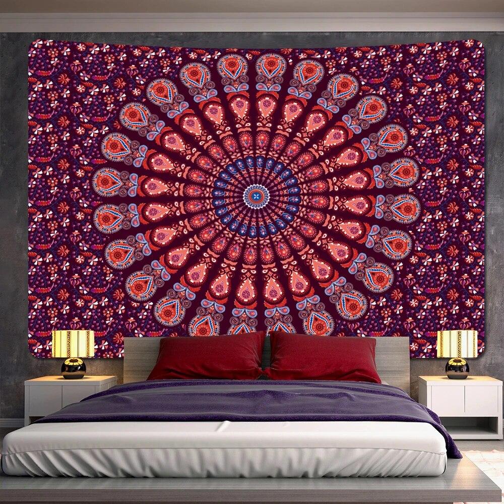 Индийский гобелен, домашний декор, фантазийный гобелен с мандалой, хиппи, богемный декор, простыня для йоги, пододеяльник, коврик для йоги