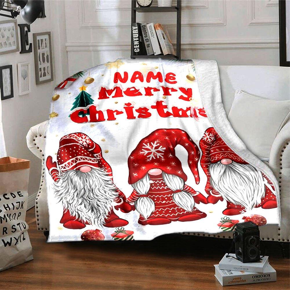 Christmasthemed Home Customize Your Name Blankets Featuring Cozy And Soft Flannel Material Lightweight And Versatile For All Seasons Perfect For