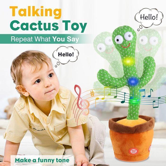Детская игрушка - HAUTSTORE - Танцующий кактус - 120 песен - Интерактивная мягкая игрушка - Светодиодная подсветка