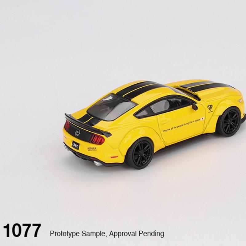 UJM12 MINIGT 1:64 Ford Mustang Shelby Yellow Simulation Alloy Die Casting Car Model Boy Toy Collection Birthday Gift Desktop Ornament