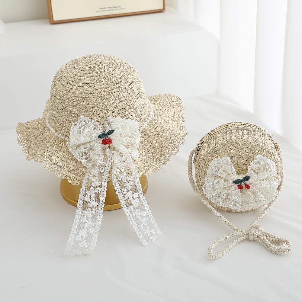 Summer Children's Sun Protection Beach Straw Hat Princess Girl's Vacation Woven Sun Hat