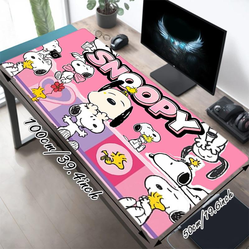 Snoopy Party Xl Gaming Mouse Pad Nonslip Rubber Base Stitched Edge Waterproof Desk Mat For Pc Laptop Gamer Office Computer Accessories C929828