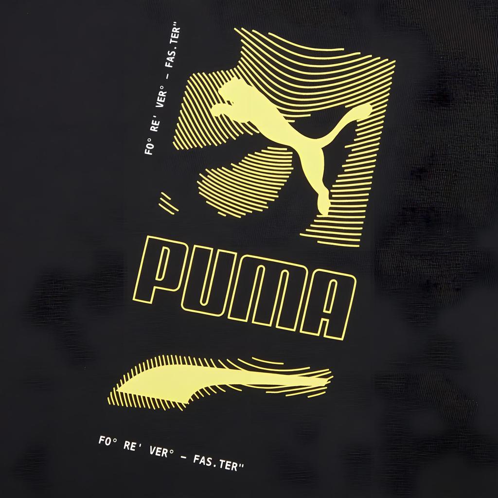 Puma Digital Logo Print Sports Short Sleeve T-Shirt Men Tops Black 855974-01