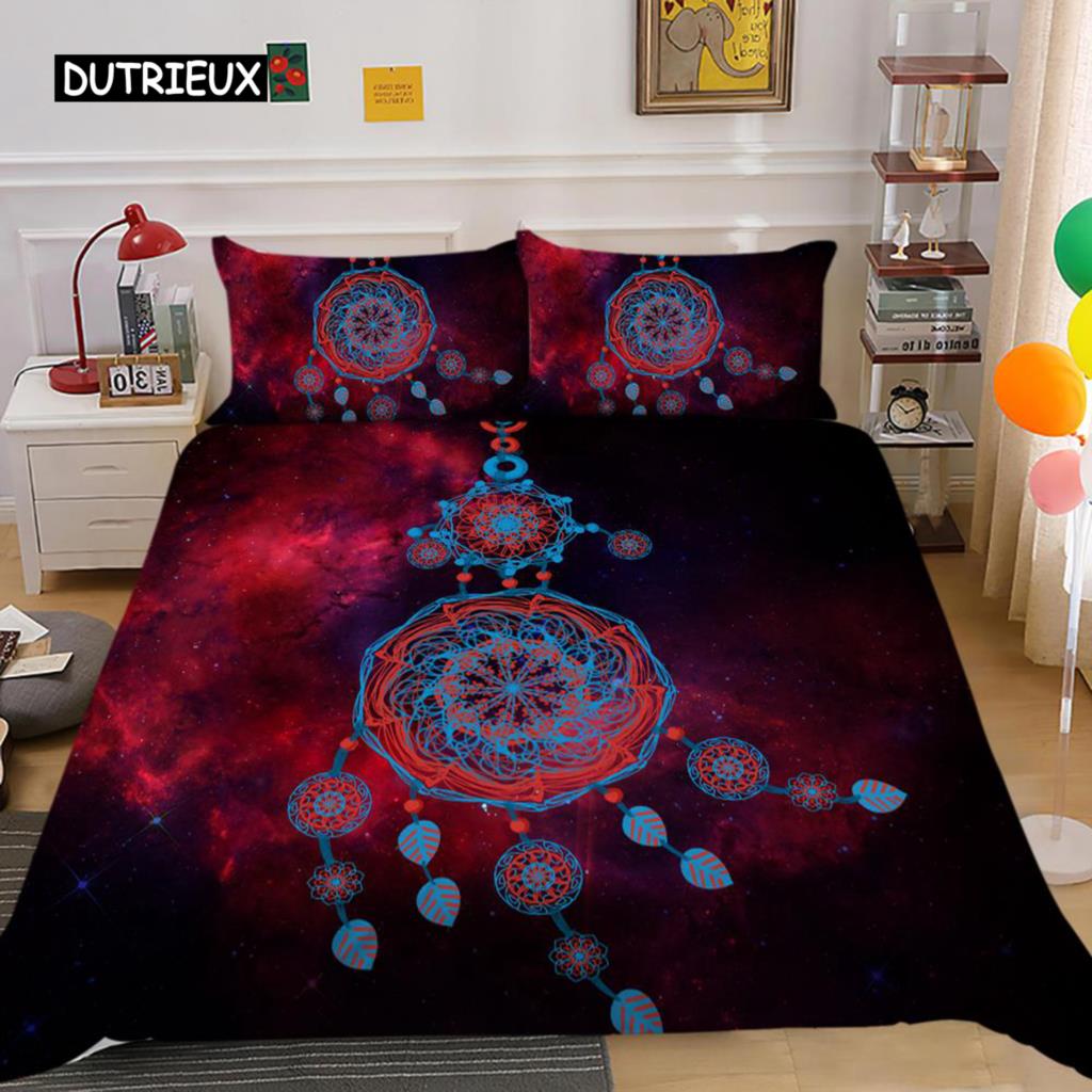 Комплект постельного белья Dream Catcher King Size Pink Boho DreamCatcher для детей и подростков, пододеяльник из микрофибры в стиле бохо с перьями