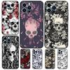 Gothic Floral Skull Case For Apple iPhone 12 13 Mini 11 14 15 16 Pro Max Plus X XR XS Max Coque