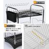 Dish Dryer/Drainer, 2-Tier, Large Capacity, Over-the-Sink Drainer with Automatic Drainage, Stainless Steel, Slim Design, Holds Plates, Chopsticks, Pot