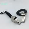 Number 6 Shape Stainless Steel Referee Whistle Loud Sports Lanyard Lightweight Anti-rust