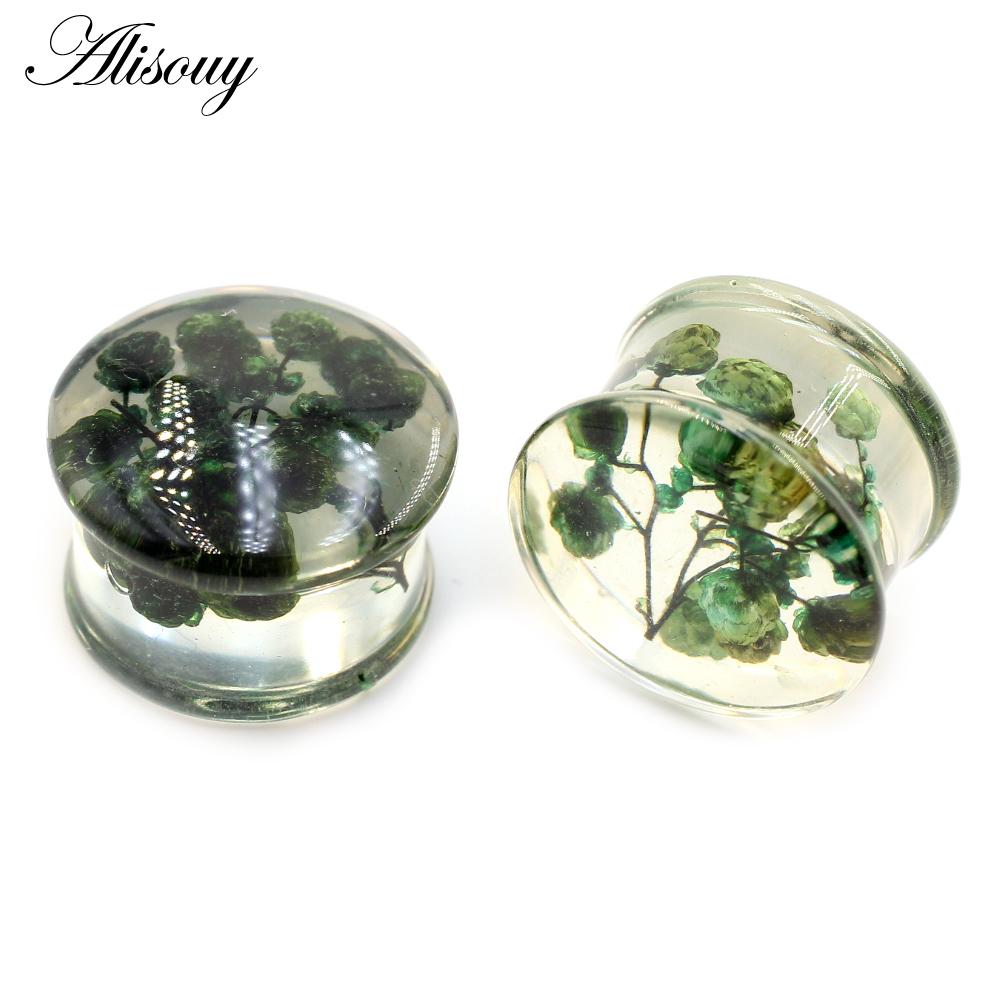 Alisouy 2 шт. прозрачный акриловый цветок лист одуванчик снежинка ушные манометры туннельная пробка носилки расширитель пирсинг украшения для тела