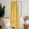 Тонкие повседневные брюки из хлопка и льна с драпировкой, женские, художественные, больших размеров, эластичные, с высокой посадкой, свободные брюки прямого кроя