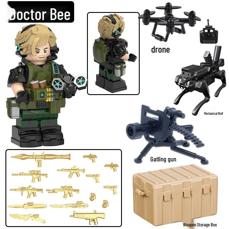 Совместимая LEGO Дельта Экшн Эрозия Золотой Розовый Велоцираптор Модель Минифигурка Игрушка