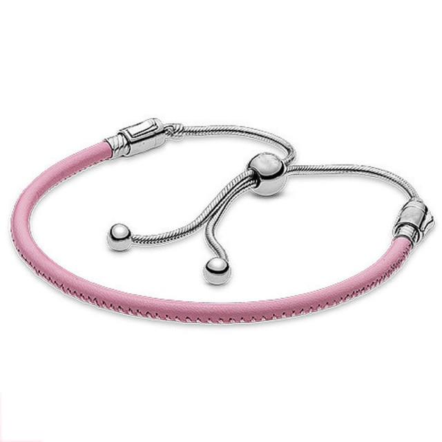 Pave Heart Star String Of Beads Sliding Clasp Adjust Wrist Bracelet Fit Sterling Tone Bangle Bead Charm Diy JewelryFashion Bracelets