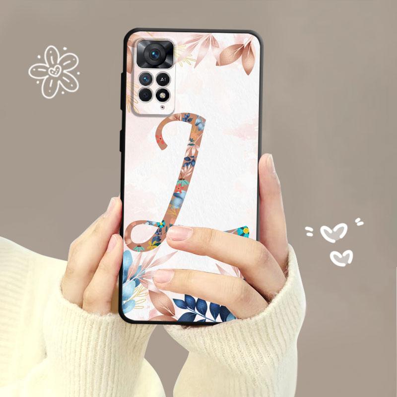 Чехол с цветочным узором в виде листьев и букв для Xiaomi Redmi Note 12 11t 11s 11 10 8 Pro 9 9s 9t 8t для Mi 10 8 9a 9c 10c 12c K40