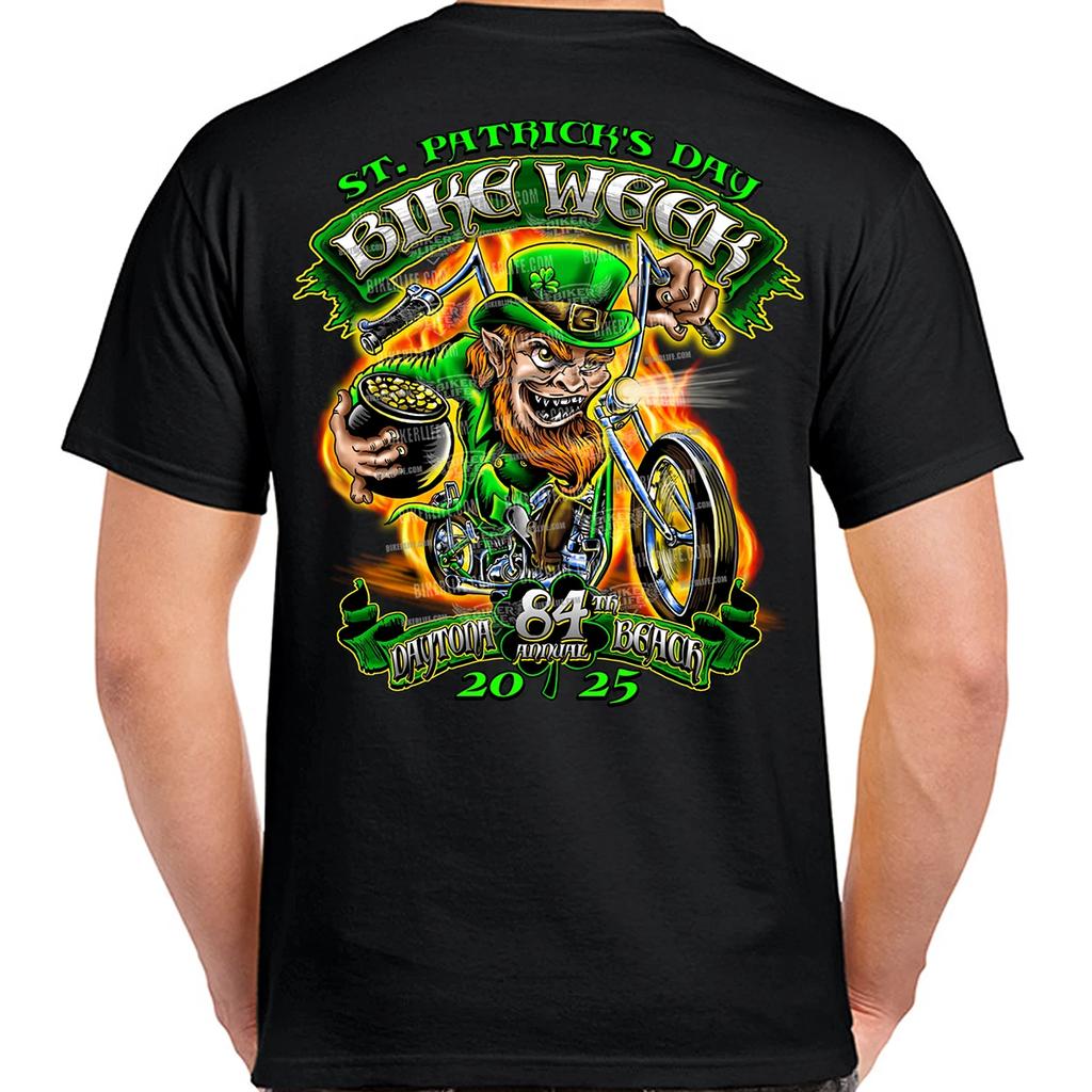 2025 Bike Week Daytona Beach Fiery Leprechaun T-Shirt No Harley