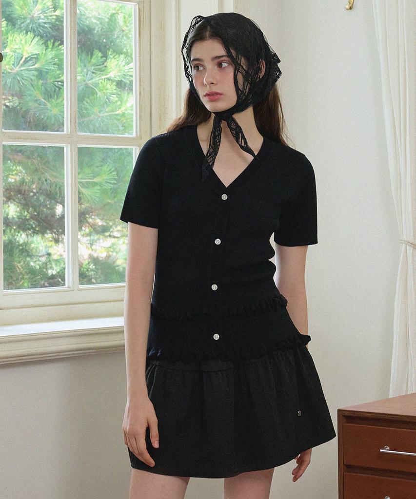 MICANE Vera Frill V-Neck Knit