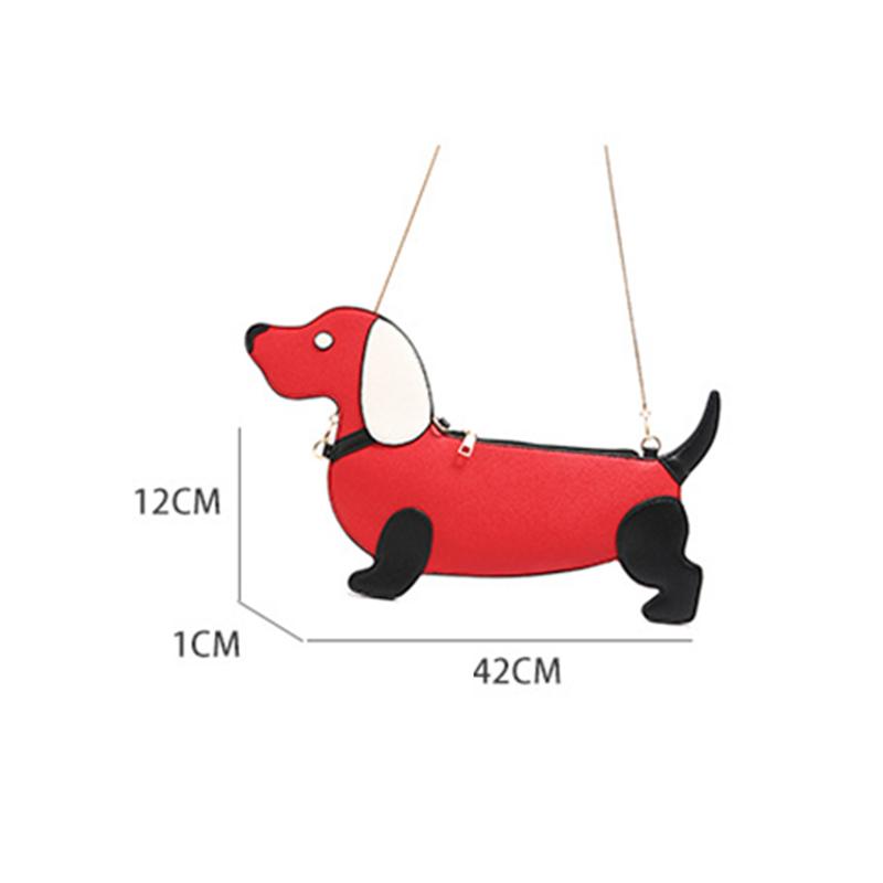Мультяшная сумка через плечо с дизайном собаки для женщин, из искусственной кожи, сумки кроссбоди с цепочкой, персонализированная сумка на молнии для вечеринок, сумка-саквояж CLE