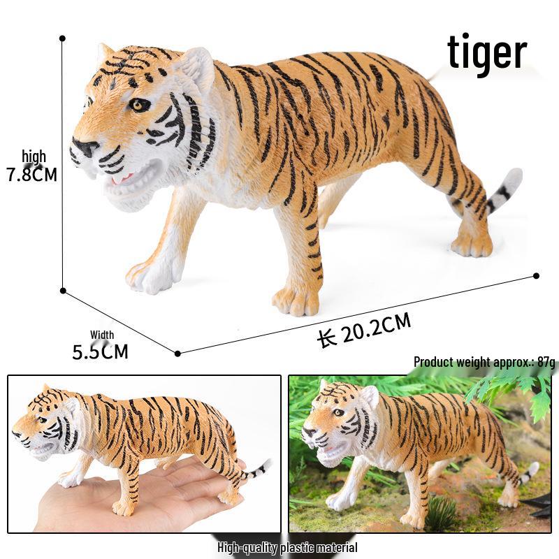 Kids' Wild Animal Figures: Lion, Tiger, Cow, Goat, Rhino, Horse, Leopard, Elephant - Plastic Educational Toys