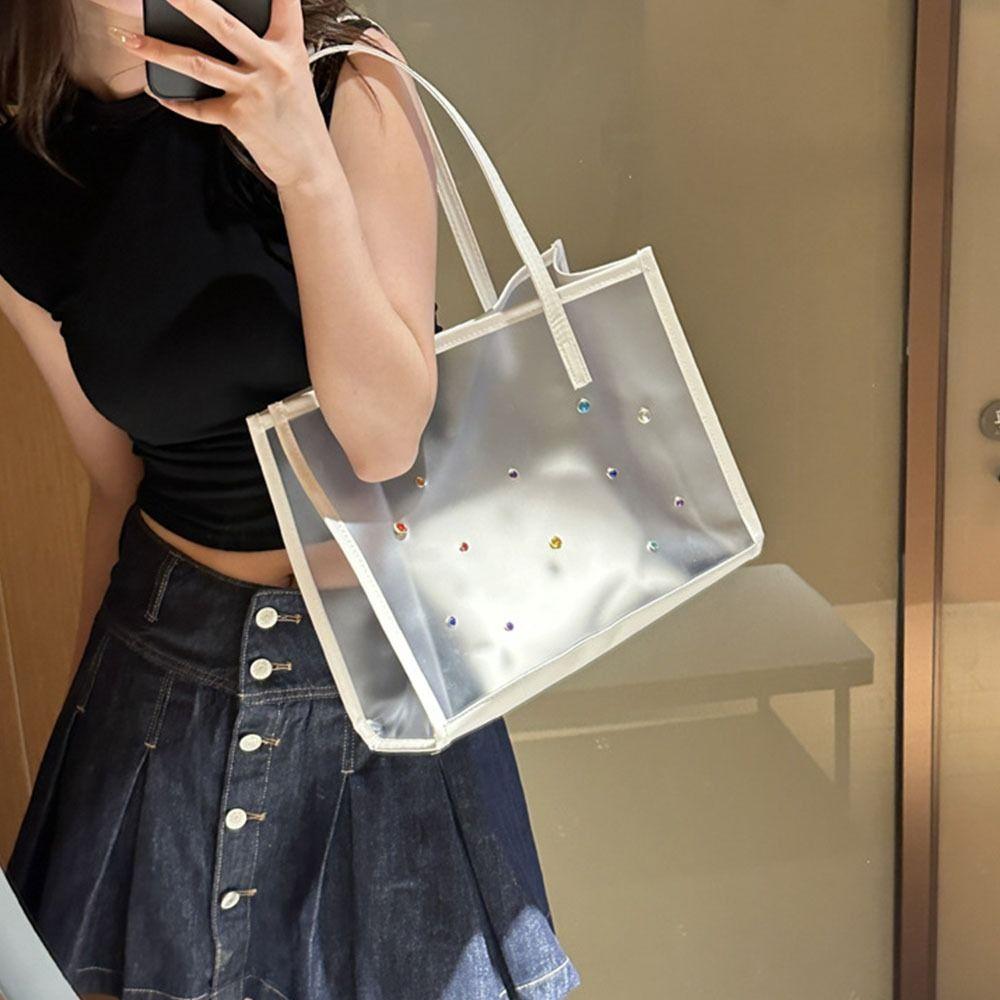 2 шт./набор Летняя Желейная Сумка через Плечо Водонепроницаемая Сумка для Шопинга Портативная Прозрачная Сумка-Тоут Для Женщин