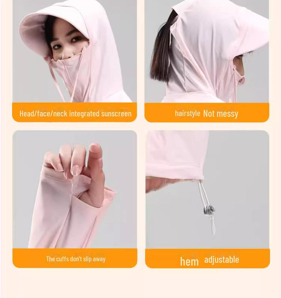 LULU OIOI Унисекс-куртка из ледяного шелка с широкими полями, с защитой от УФ-излучения, тонкая и дышащая для летнего отдыха на открытом воздухе.